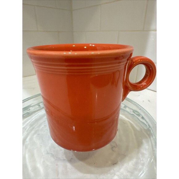 Fiestaware Persimmon Ring Handled Mug Fiesta Tom and Jerry Mug Retired Orange - Picture 8 of 13